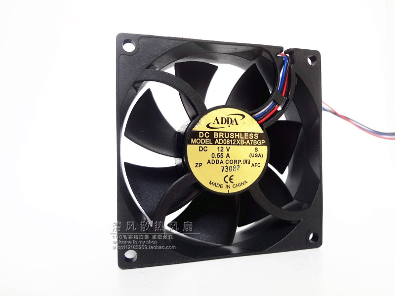 ADDA 8025 12V 0.55A 8CM 8厘米 大风量 机箱风扇 AD0812XB-A7BGP