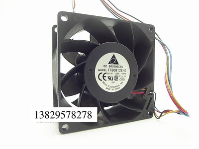 8CM 8038 12V 1.35A 4线 温控 机箱 服务器风扇 FFB0812EHE