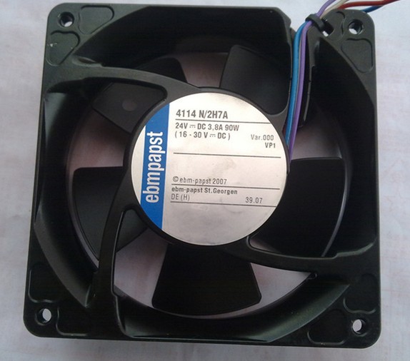 德国ebmpapst 4114N/2H7A 12038 24V 3.8A 90W 120*38  铝框风扇