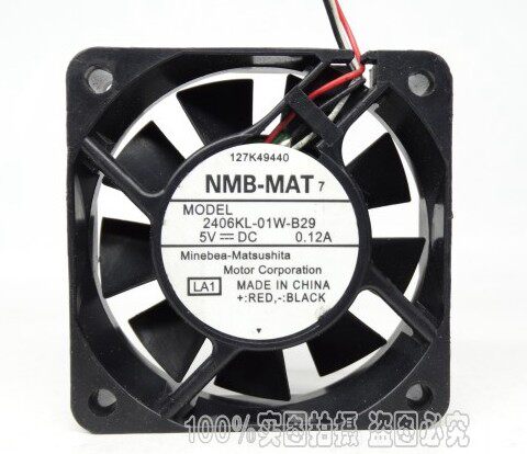 NMB 6CM 6015 5V 直流 双滚珠 散热底座风扇0.12A 2406KL-01W-B29