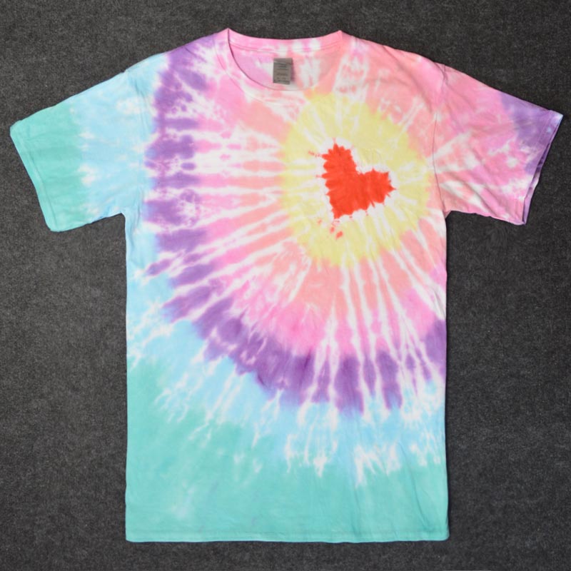 半袖圆领纯棉T恤手工扎染