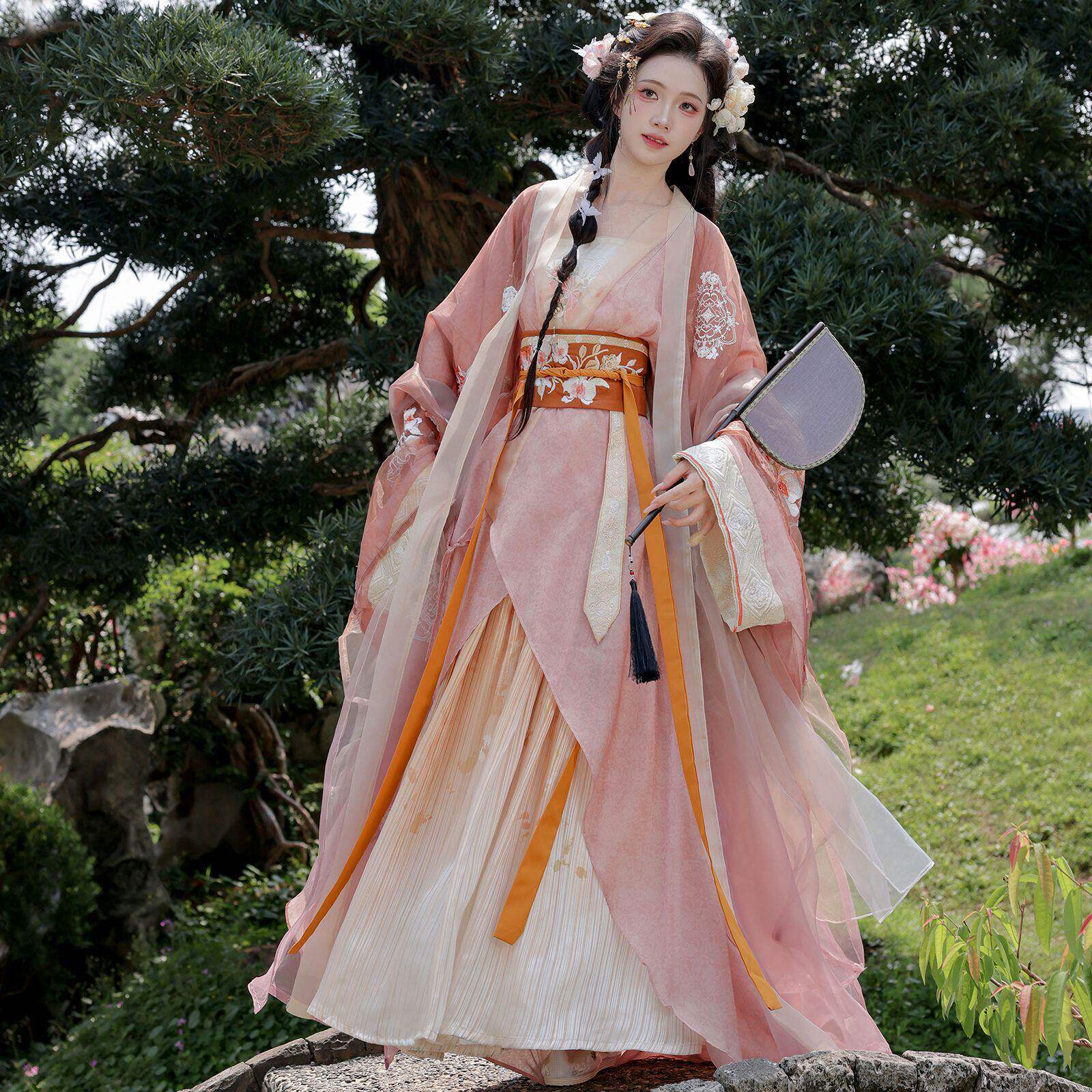 赤玉韶华魏晋风刺绣大袖汉服