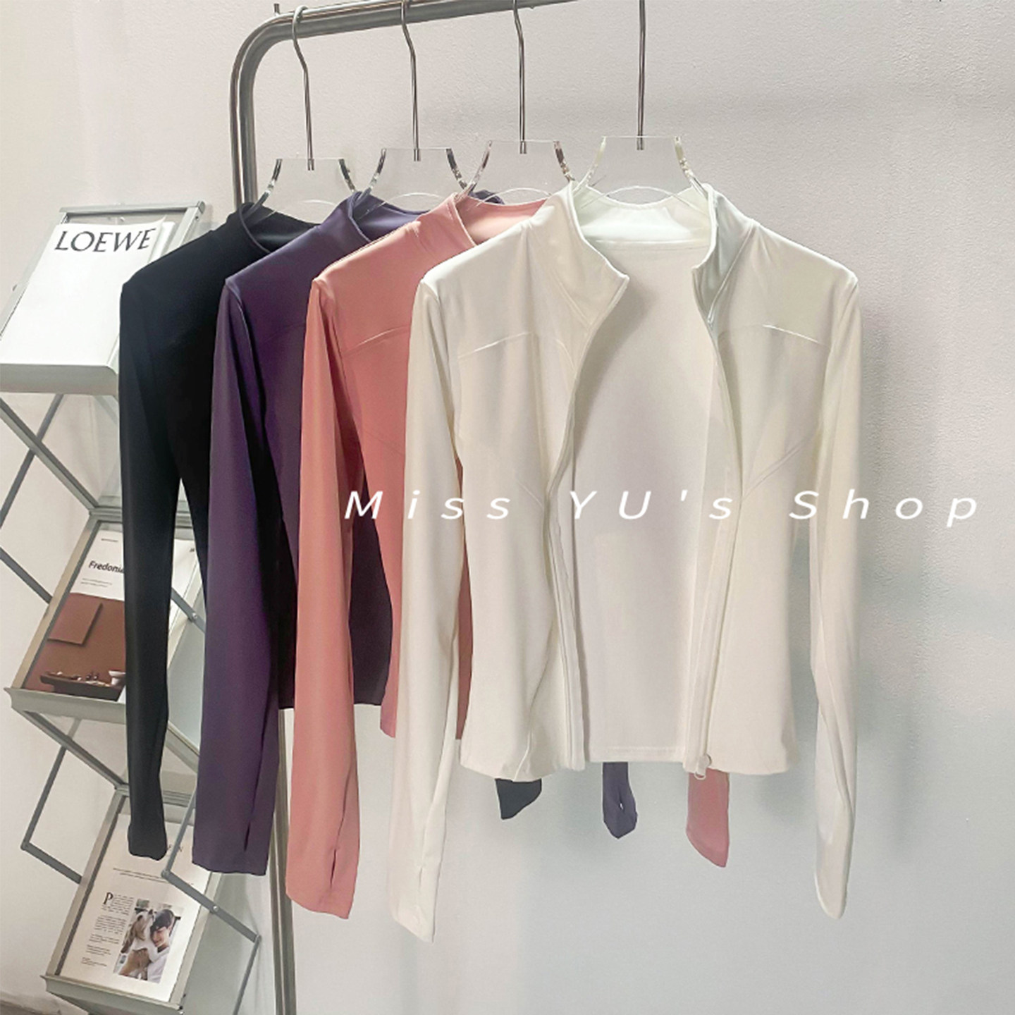 JOJS LULU Y防晒瑜伽服女套装秋跑步修身上衣高弹运动服速干外套