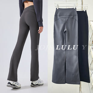 LULU 运动休闲裤 Y裸感喇叭裤 微喇瑜伽裤 女高腰外穿鲨鱼同款 JOJS