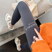 外穿高腰收腹提臀瑜伽打底裤 个性 新款 女2024春季 子 印花鲨鱼裤