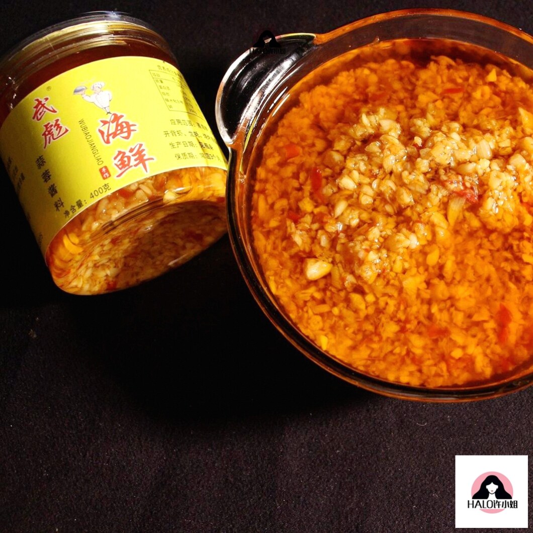 温州武彪酱椒鱼头酱专用酱秘制勾魂垛椒鱼头酱蒜蓉酱400g/瓶酱料