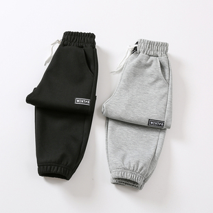 春秋运动裤卫裤童裤男童裤子女童休闲裤新款韩版薄款中童长裤带兜