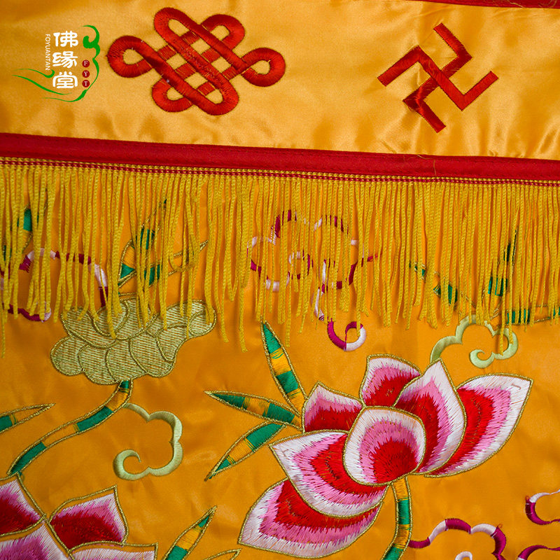 上新居家用品1米有求必应桌围莲花围桌布供桌布佛台围布佛光普照