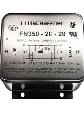 FN350-20-29〖 LINE FILTER 250VAC 20A CHASS MNT〗