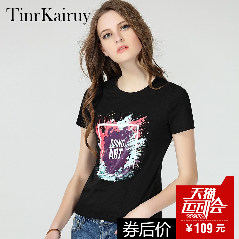 t恤女短袖2018新款夏季潮女装大码欧洲站棉体恤修身欧货半袖上衣
