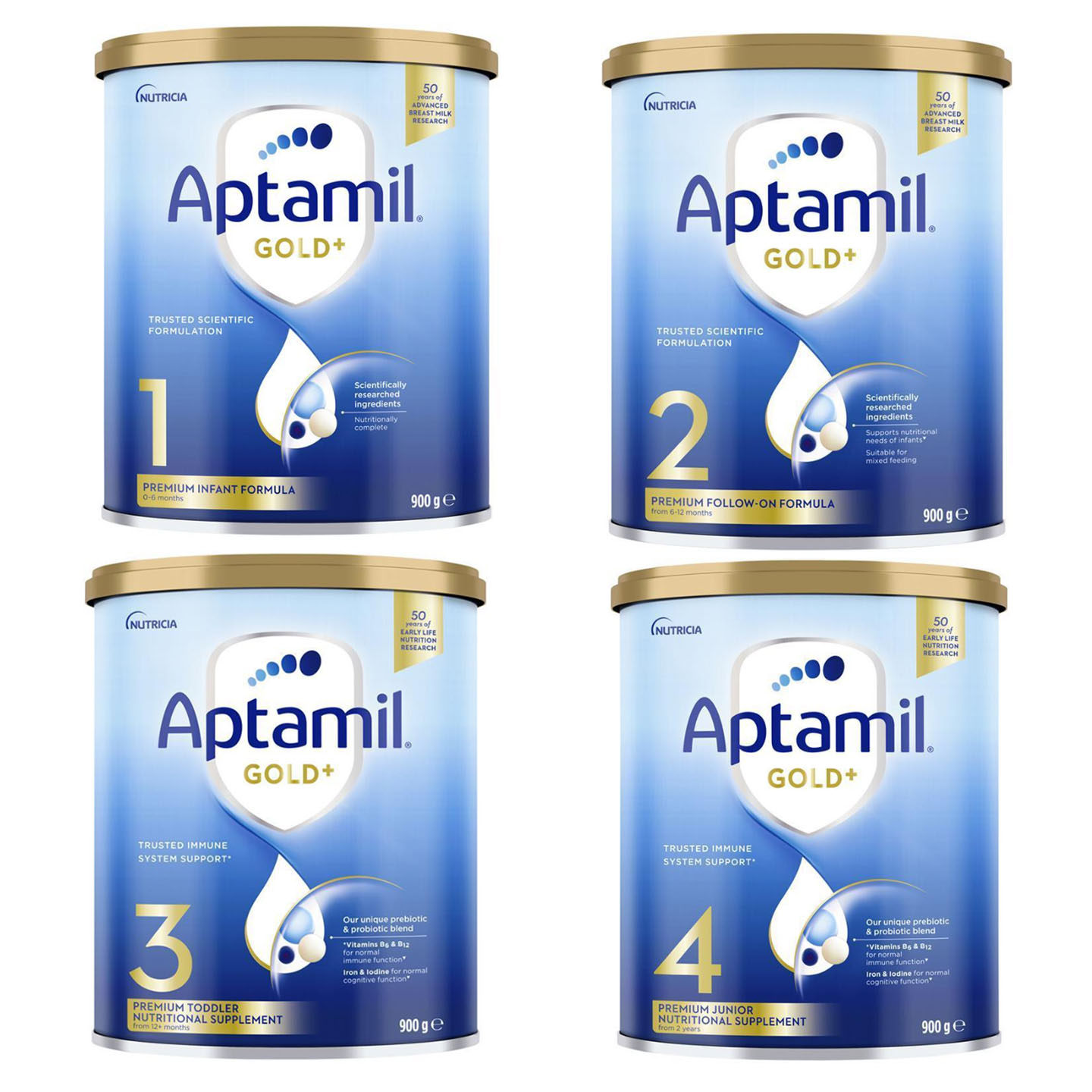 澳洲代购 爱他美Aptamil 婴幼儿奶粉1段一段二段 900g 3罐价