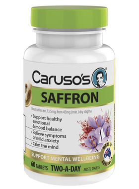 【情绪烦躁】Carusos 草本藏红花舒缓情绪压力安神片 60片SAFFRON