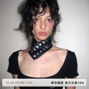 CLOUD 小众暗黑系金属朋克摇滚乐队铆钉皮质choker WILD白云野边