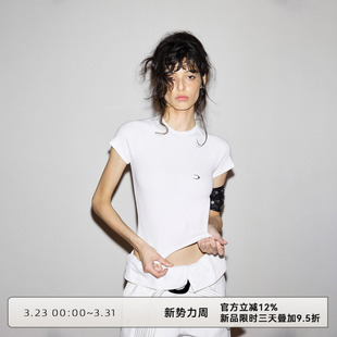 插肩袖 CLOUD 纯色修身 基础款 纯色白t恤女上衣设计感 WILD白云野边