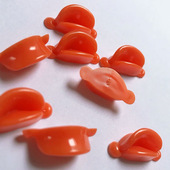 玻尿酸小黄鸭嘴巴毛线钩织玩偶网红小黄鸭玩具嘴巴螺纹款 鸭嘴配件