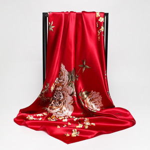 特价直销出国送礼中国风90*90cm大方巾仿真丝巾围巾披肩春秋新款