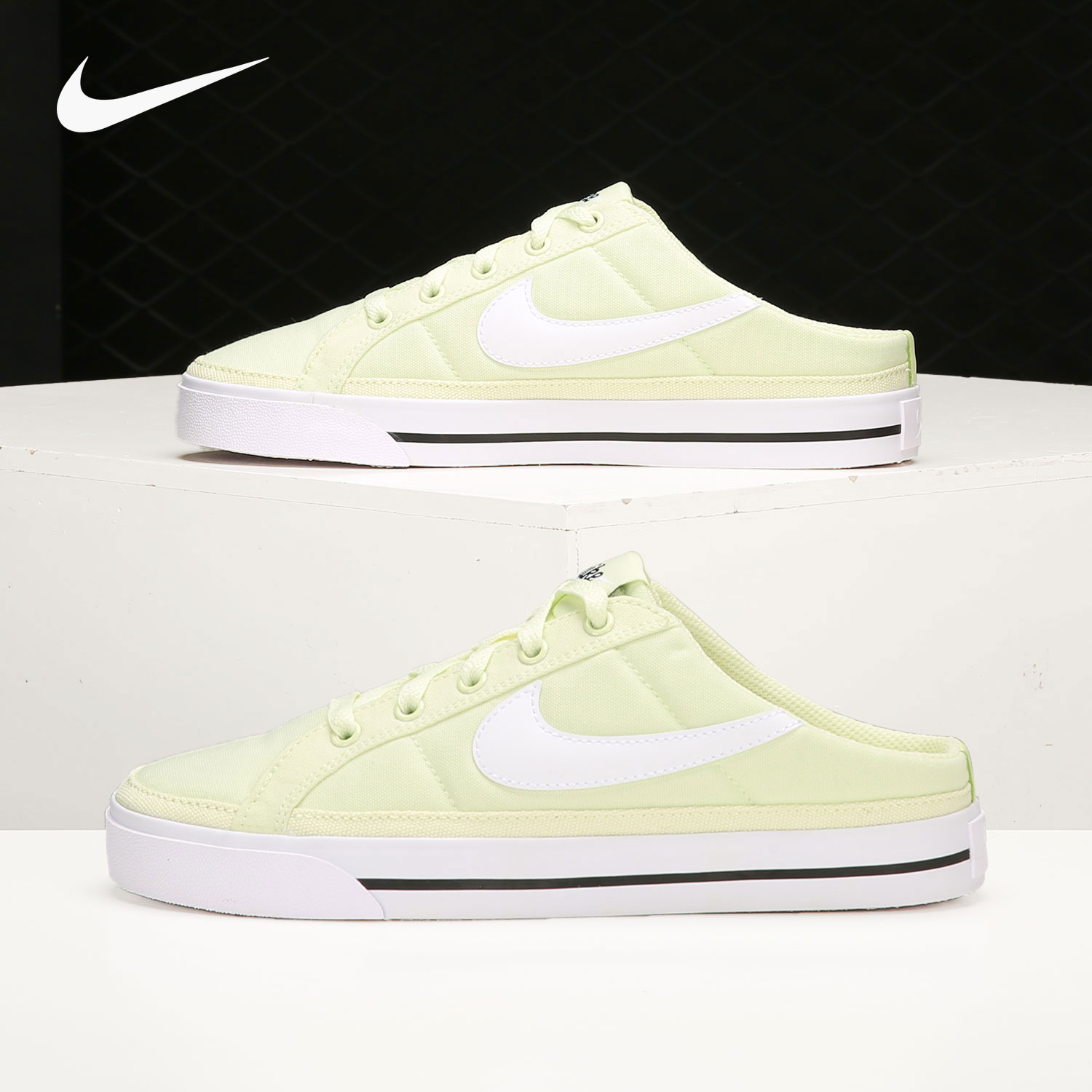 耐克正品女子半拖一脚蹬帆布鞋