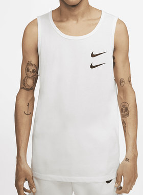 Nike/耐克正品 Swoosh 双勾 夏季男子运动背心无袖T恤CQ5293-100