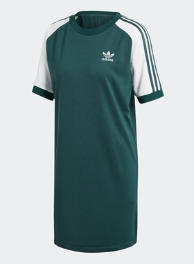 Adidas/阿迪达斯正品三叶草连衣女子圆领舒适宽松短袖长裙CE4963