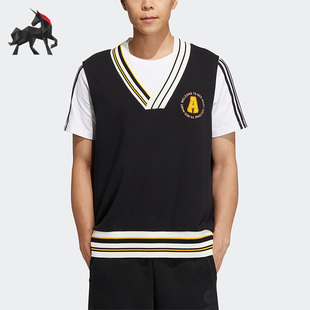 男女运动针织马甲背心IJ6608 NEO春季 Adidas 阿迪达斯正品