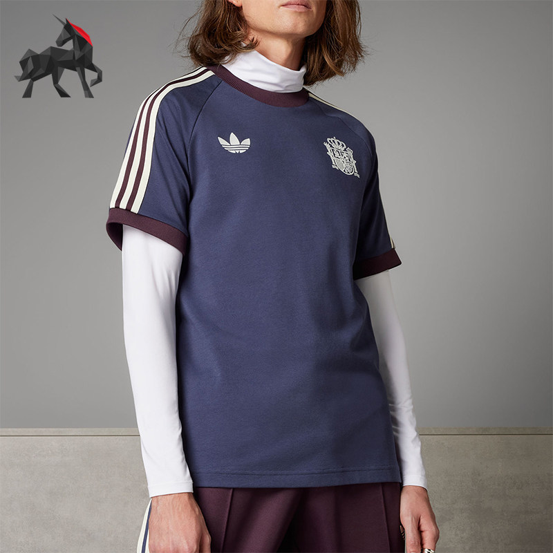 Adidas/阿迪达斯正品三叶草男士西班牙队足球运动短袖球衣IU2137