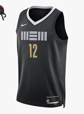 Nike/耐克正品男子孟菲斯灰熊队篮球运动背心T恤球衣DX8507
