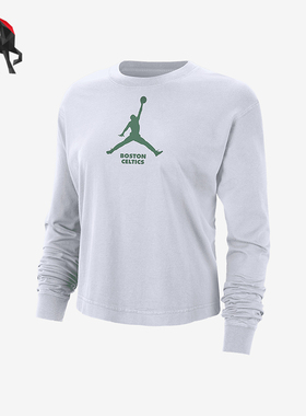 Nike/耐克正品JORDAN女士针织宽松休闲圆领长袖T恤FN1555-100