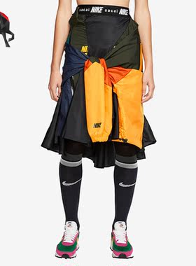 Nike/耐克正品 x Sacai skirt女子拼接运动短裙裤CD6299-010