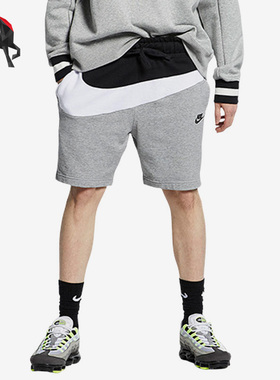Nike/耐克正品男子大Logo拼接松紧腰五分短裤AR3162-091