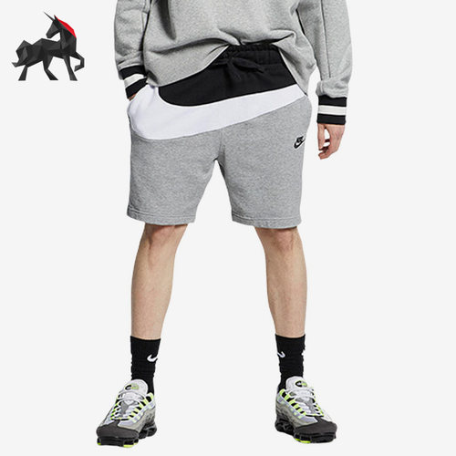 Nike/耐克正品男子大Logo拼接松紧腰五分短裤AR3162-091