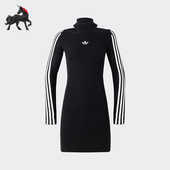 连衣裙JI7056 三叶草女士针织运动长袖 Adidas 阿迪达斯正品