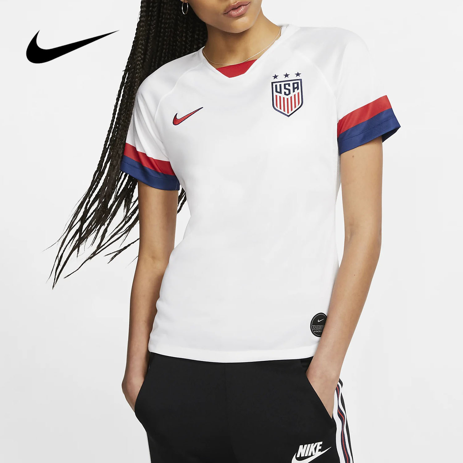 Nike/耐克正品 夏季女子USA W NK BRT STAD JSY SS HM T恤AJ4398