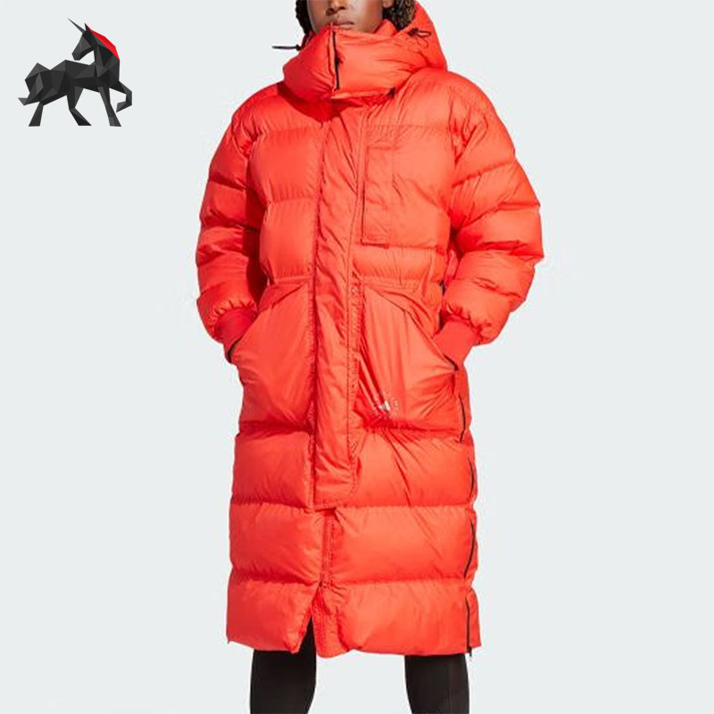 阿迪达斯女士面包棉服拉链长款