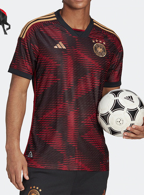 Adidas/阿迪达斯正品德国队球员版客场夏男子透气足球球衣 HF1695