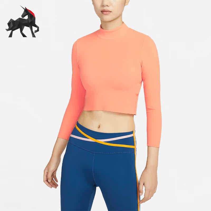 Nike/耐克正品冬健身服高领女子短款长袖T桖 DR2204-104
