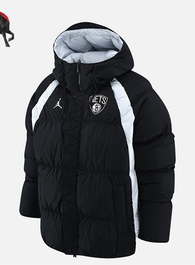 Nike/耐克正品布鲁克林篮网队男子保暖连帽棉服外套DR2441-010