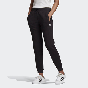 三叶草女子训练迷你条纹印花运动长裤 GD4296 阿迪达斯正品 Adidas