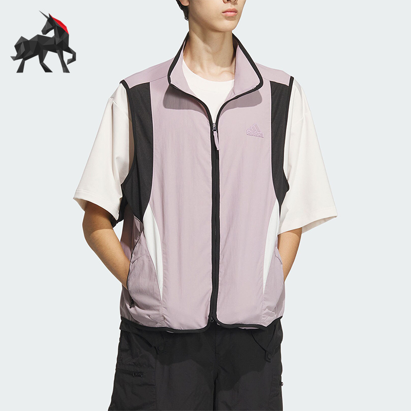 阿迪达斯男士梭织运动马甲