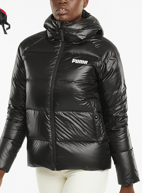 Puma/彪马正品2022年女士短款保暖连帽羽绒服846360-01
