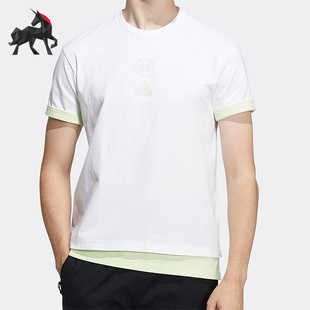 男子运动休闲圆领透气短袖 夏季 T恤HE9921 阿迪达斯正品 Adidas
