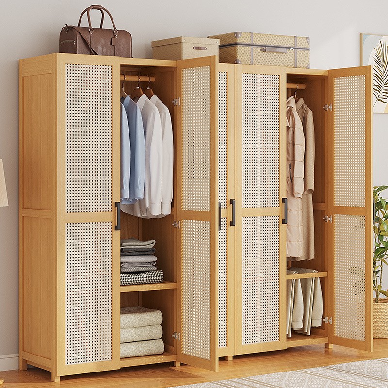 衣柜家用卧室出租房用简易组装经济型楠竹儿童小户型收纳柜子衣橱
