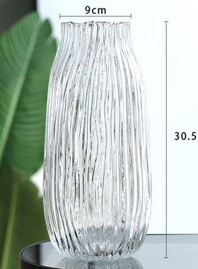 大号玻璃花瓶透明水养富贵竹百合花瓶摆件客厅插鲜花干花北欧家用