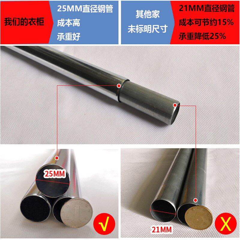 ft开门式简易衣柜家用卧室布衣柜钢管加粗加固加厚全钢架结构带抽