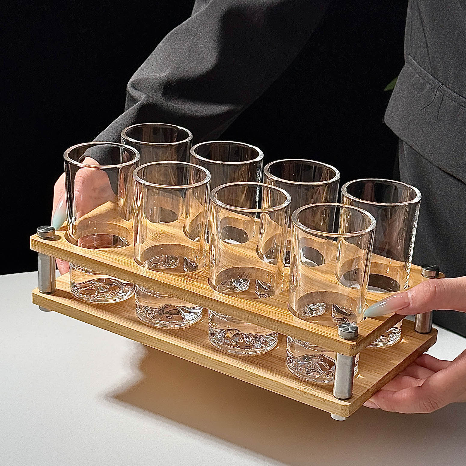 家用轻奢高颜值冰山玻璃白酒杯