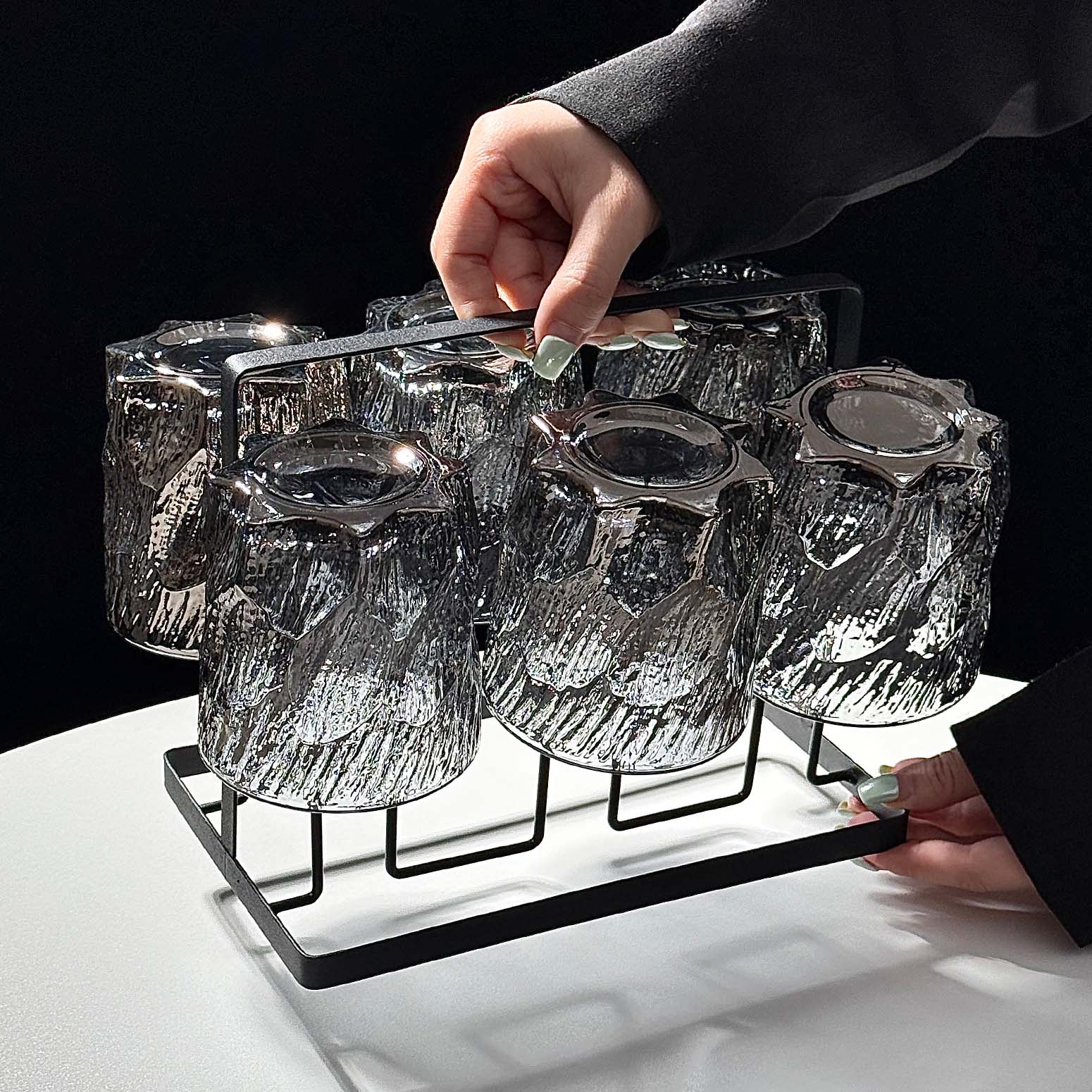 家用客厅高级感冰川玻璃杯套装