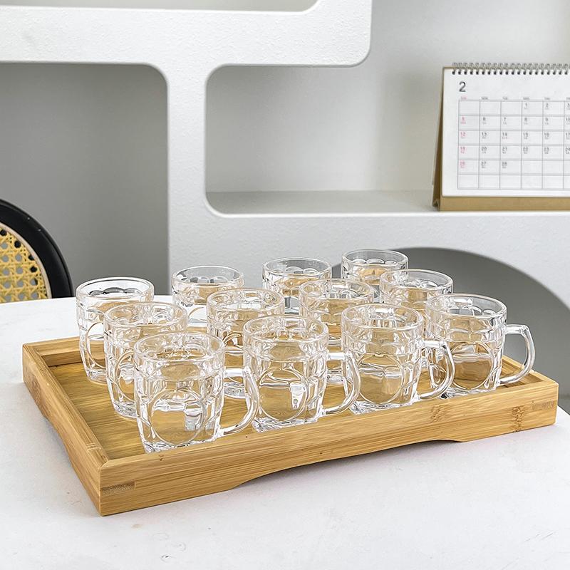 带把玻璃杯小容量小酒杯白酒杯