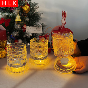 HLK创意LED发光威士忌杯玻璃酒杯氛围灯高颜值装 饰杯