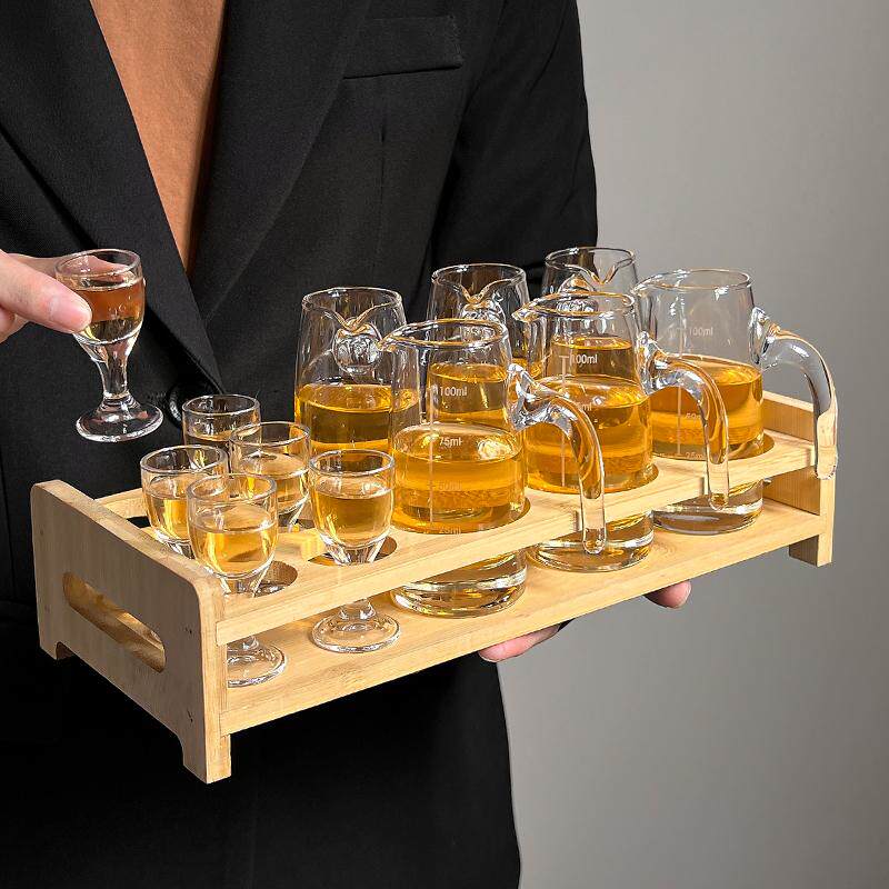 轻奢高档玻璃白酒杯分酒器套装酒具家用高级小号白酒杯一口杯酒盅