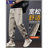 啄木鸟华夫格裤 运动休闲加绒百搭卫裤 子男2025秋冬新款 宽松潮美式