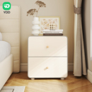 YDD露娜 非实木钢制床头柜奶油风家用卧室轻奢高级感床边收纳柜子